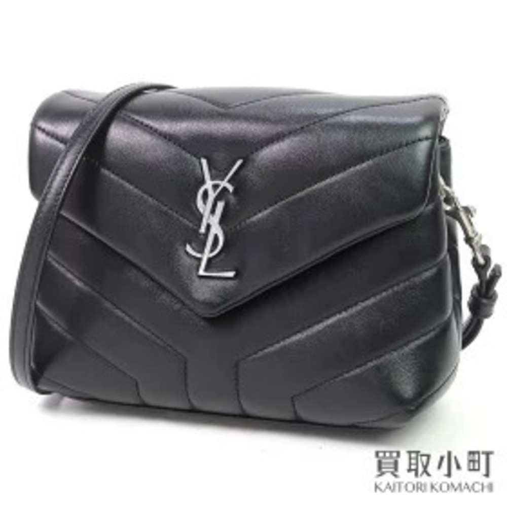 Saint Laurent Loulou Toy Bag Black Strap Quilted Leather Crossbody Y QUILTED